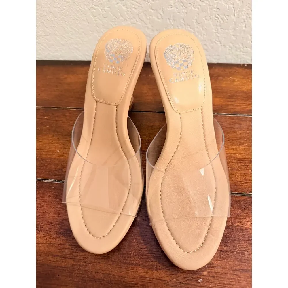 Vince Camuto Clear Beige heels Size 7 NWT - Picture 8 of 8